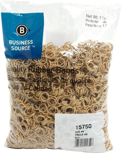 Business Source 15750 Rubber Bands,Size 8,1 lb./BG,7/8-Inch x1/16-Inch ,Natural Crepe in Saudi Arabia