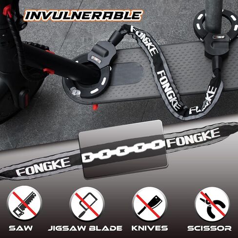 Electric Scooter Locks Anti Theft, Scooter Lock with Key, Bike Locks Heavy Duty, Security Chain for E Scooter Segway Ninebot, Xiaomi, NIU and Other Electric Scooters… in Saudi Arabia