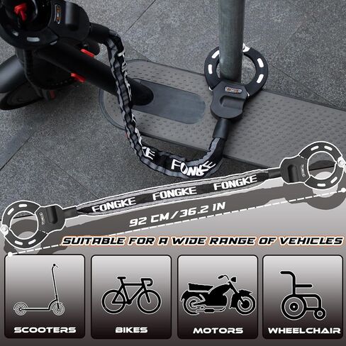 Electric Scooter Locks Anti Theft, Scooter Lock with Key, Bike Locks Heavy Duty, Security Chain for E Scooter Segway Ninebot, Xiaomi, NIU and Other Electric Scooters… in Saudi Arabia