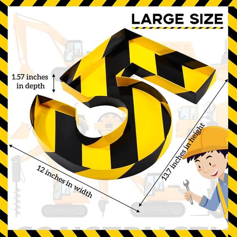 Mifoci 13.7" Construction Cardboard Number 5 Box for Charcuterie Number Shaped Fillable Paper Mache Chocolate Candy Trays Sweet Jelly Beans for Kids Construction Birthday Festival Decorative Box(5) in Saudi Arabia