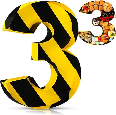 Mifoci 13.7" Construction Cardboard Number 5 Box for Charcuterie Number Shaped Fillable Paper Mache Chocolate Candy Trays Sweet Jelly Beans for Kids Construction Birthday Festival Decorative Box(5) in Saudi Arabia