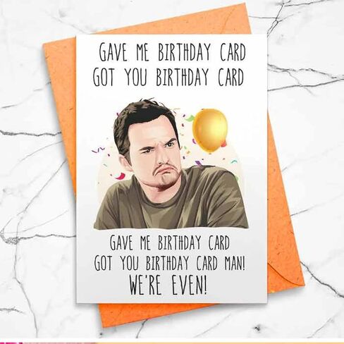 Funny Nick 'We Are Even!' Birthday Card - Funny Birthday Card, Happy Birthday, Birthday Humor, Funny Bday Card, Bday Tv Show, Sitcom [00072] in Saudi Arabia