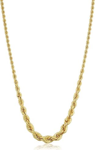 Kooljewelry Solid 14k Yellow Gold Filled Graduated Rope Chain Necklace for Women (18 inch) in Saudi Arabia