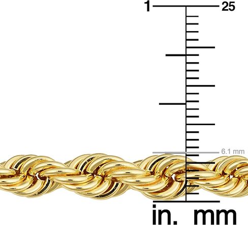 Kooljewelry Solid 14k Yellow Gold Filled Graduated Rope Chain Necklace for Women (18 inch) in Saudi Arabia