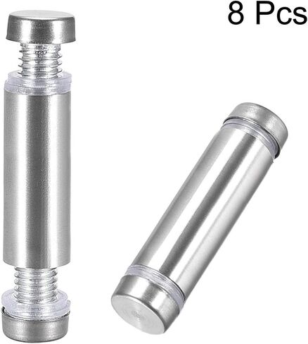 uxcell 1/2 Dia x 2-1/2"(12x64mm) Double Head Standoff Screws Acrylic Glass Nails 8pcs in Saudi Arabia