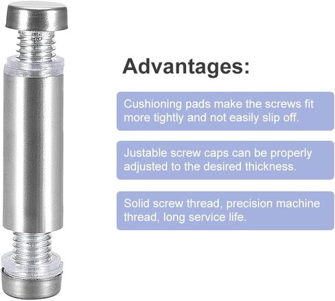 uxcell 1/2 Dia x 2-1/2"(12x64mm) Double Head Standoff Screws Acrylic Glass Nails 8pcs in Saudi Arabia