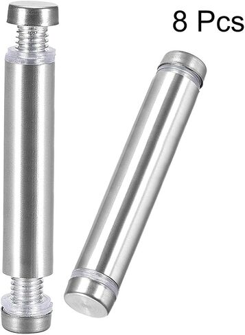 uxcell 1/2 Dia x 2-1/2"(12x64mm) Double Head Standoff Screws Acrylic Glass Nails 8pcs in Saudi Arabia