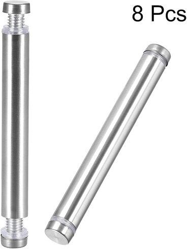 Uxcell 1/2 Dia x 2-1/2 "(12x64mm) مسامير مواجهة مزدوجة الرأس من زجاج الأكريليك 8 قطع in Kuwait