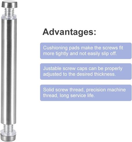 Uxcell 1/2 Dia x 2-1/2 "(12x64mm) مسامير مواجهة مزدوجة الرأس من زجاج الأكريليك 8 قطع in Kuwait