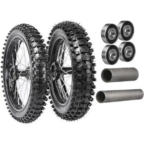 مجموعة كومبو عجلة الدراجة الترابية 17/14 مع إطارات وأنابيب - 70/100-17 إطارات فولاذية أمامية و90/100-14 خلفية، تحويل محور 12 مم لـ 110cc 125cc 140cc 150cc 160cc Pit Bikes Motocross Trail Bike Monkey in Saudi Arabia