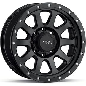 عجلة RockTrix RT111 مقاس 17 بوصة متوافقة مع شيفروليه سيلفرادو 2500 HD Chevy 3500HD، تناسب أيضًا GMC Sierra 2500 3500 HD، إطارات 17x8.5، 8x180 PCD 0 مم إزاحة، عجلة سوداء غير لامعة للطرق الوعرة in Kuwait