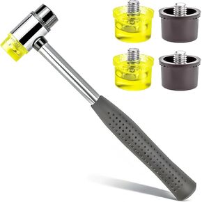 MotBach 2 Pack Double Head Plastic and Rubber Hammer, Double-Faced Soft Hammer(25mm and 35mm) with 4 Pcs Replacement Head(25mm and 35mm) for Jewelry, Leather Crafts, Wood, Flooring Installation in Saudi Arabia