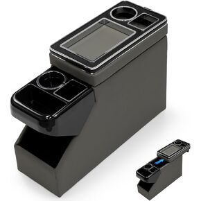 وحدة تحكم مركزية UTV بين منظم المقعد لـ Polaris Ranger 1000/XP/Crew 2017-2026، لـ Ranger XP 900/Crew 2013-2019 صندوق تخزين مسند ذراع المقعد مع حامل هاتف وحاملات أكواب مزدوجة مع قفل in Kuwait