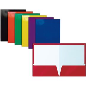 Better Office Products 2 مجلدات ورقية ذهبية لامعة ومغلفة بالجيب، حجم الحروف، 25 حزمة، صندوق حافظات ورقية مكون من 25 قطعة in Kuwait