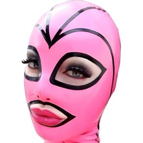 IOKUKI Latex Hood Rubber Mask Handmade for Men Women,Latex Open Mouth Mask with Back Zipper and Nostril Breathing in Kuwait