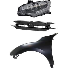 مجموعة المصابيح الأمامية البديلة للسائق تناسب Honda Civic Hatchback 2020-2021 1.5L Turbo (مصممة في أمريكا الشمالية) (LED) in Saudi Arabia
