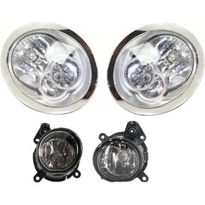 Sawyer Auto Replacement Headlight and Fog Light Kit fits Mini Cooper Convertible 2005-2008 (Driver and Passenger) in Kuwait