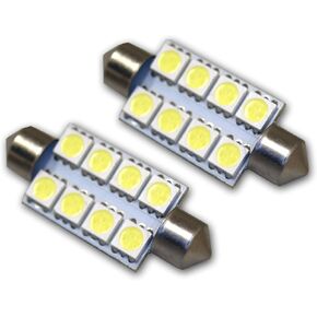 Tuningpros LEDUHL-39M-WS8 مصابيح إضاءة LED تحت الغطاء Festoon 39 مم، 8 SMD LED أبيض مجموعة قطعتين in Kuwait