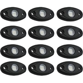 12 قطعة من مصابيح LED زرقاء مقاومة للماء للسيارات والشاحنات والقوارب، 9 وات مع علبة من الألومنيوم، 2.8 × 1.3 × 0.4 بوصة in Kuwait