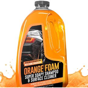 SwiftJet Orange Foam Car Wash Soap – pH Balanced Super Soapy Shampoo & Surface Cleaner – Thick Foaming Suds for Cars, Trucks, SUVs & Boats – Streak-Free Shine, Safe on Wax & Sealant (16 FL OZ) in Saudi Arabia