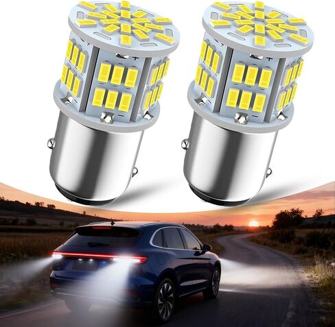 1157 Led Brake Light Bulb, 54SMD Super Bright Bulb, BAY15D 7528 1154 3496 2357 2057 3014 Replacement Light Bulb for Brake Tail Light for Car RV Trailer Boat (2PCS #White) in Saudi Arabia