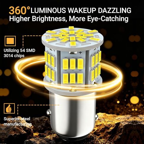 1157 Led Brake Light Bulb, 54SMD Super Bright Bulb, BAY15D 7528 1154 3496 2357 2057 3014 Replacement Light Bulb for Brake Tail Light for Car RV Trailer Boat (2PCS #White) in Saudi Arabia