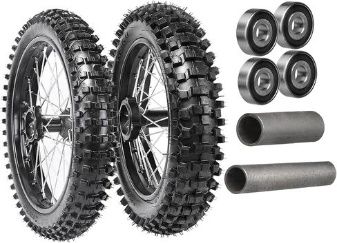 Dirt Bike 17/14 Wheel Combo Set with Tires & Tubes – 70/100-17 Front & 90/100-14 Rear Steel Rims, 12mm Axle Conversion for 110cc 125cc 140cc 150cc 160cc Pit Bikes Motocross Trail Bike Monkey in Saudi Arabia