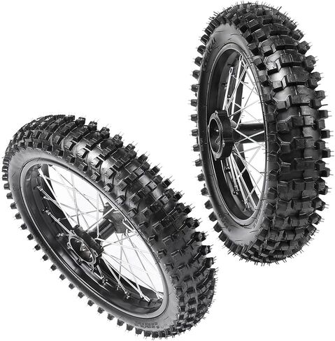 Dirt Bike 17/14 Wheel Combo Set with Tires & Tubes – 70/100-17 Front & 90/100-14 Rear Steel Rims, 12mm Axle Conversion for 110cc 125cc 140cc 150cc 160cc Pit Bikes Motocross Trail Bike Monkey in Saudi Arabia