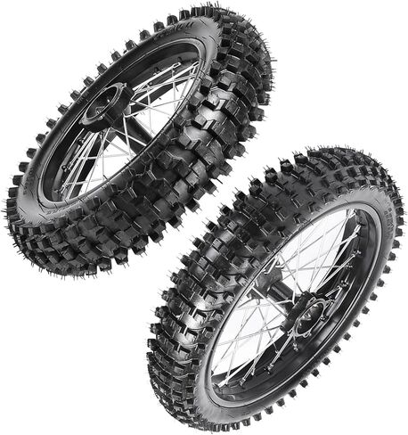 Dirt Bike 17/14 Wheel Combo Set with Tires & Tubes – 70/100-17 Front & 90/100-14 Rear Steel Rims, 12mm Axle Conversion for 110cc 125cc 140cc 150cc 160cc Pit Bikes Motocross Trail Bike Monkey in Saudi Arabia