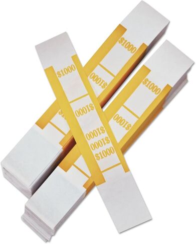 PM Company 55031 Color-Coded Kraft Currency Straps, $10 Bill, $1000, Self-Adhesive, 1000/Pack in Saudi Arabia