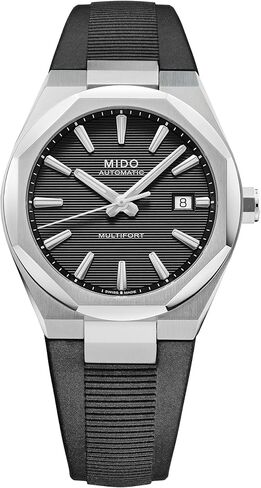 MIDO Multifort 8 One Crown - Swiss Automatic Watch for Men - 40mm Stainless Steel Case with Satin-Finish and Polished Edges - Octagonal Bezel - Horizontal Grooves Dial with Super Luminova in Kuwait