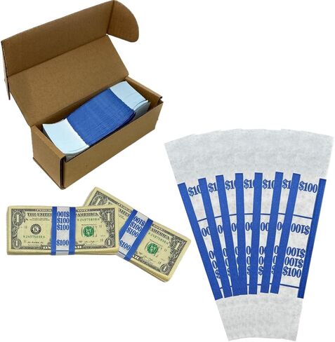 N. F. String & Son, Inc. Self-Sealing Currency Straps, Cash Handling Bill Wrappers 1000 PCS/Pack, 7.75 x 1.25 (Plain White/Blank - 1000 PCS) in Saudi Arabia