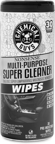 Chemical Guys Nonsense All Purpose Cleaner Wipes - 30 Count Canister For Car Interior And Exterior - Safe On Vinyl, Rubber, Plastic, Leather, Carpet, Upholstery, And More - Residue-Free Cleaning Power in Saudi Arabia