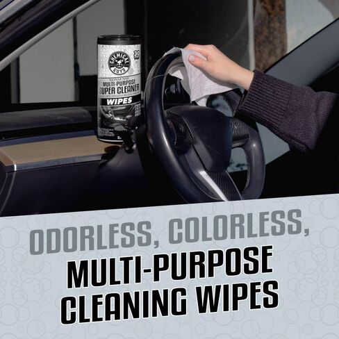 Chemical Guys Nonsense All Purpose Cleaner Wipes - 30 Count Canister For Car Interior And Exterior - Safe On Vinyl, Rubber, Plastic, Leather, Carpet, Upholstery, And More - Residue-Free Cleaning Power in Saudi Arabia