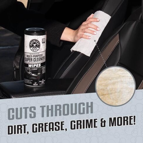 Chemical Guys Nonsense All Purpose Cleaner Wipes - 30 Count Canister For Car Interior And Exterior - Safe On Vinyl, Rubber, Plastic, Leather, Carpet, Upholstery, And More - Residue-Free Cleaning Power in Saudi Arabia