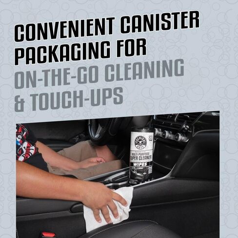 Chemical Guys Nonsense All Purpose Cleaner Wipes - 30 Count Canister For Car Interior And Exterior - Safe On Vinyl, Rubber, Plastic, Leather, Carpet, Upholstery, And More - Residue-Free Cleaning Power in Saudi Arabia