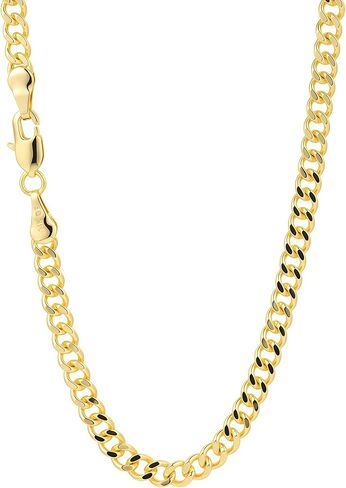 Gold Chain for Men ＆ Women，14K Gold Chain Necklace for Women & Men Chains for Mens Cuban Chains Necklaces 4mm Width，18" 20" 22" 24" in Saudi Arabia
