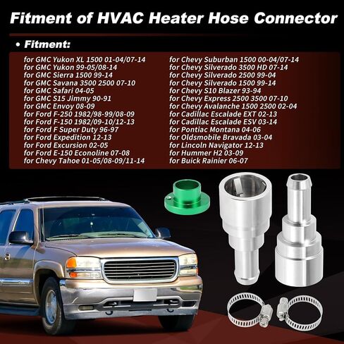 موصل خرطوم سخان HVAC 800-409HP أنبوب 3/4 بوصة وخرطوم 5/8 بوصة لسيارة شيفروليه لجي إم سي لفورد لكاديلاك لهامر لينكولن لأولدزموبيل لبونتياك لبويك 15032062 in Kuwait
