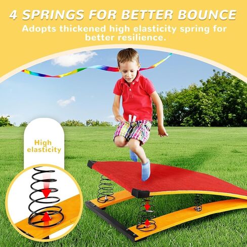 XIJIXILI Gymnastics Springboard for Kids Vaulting Training Fitnes Playing, Portable Curved Spring Board, Children's Springboard Combination, Gymnastics Equipment Suitable for Vaulting and Playing Basketball in Saudi Arabia