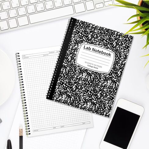 FYSUIMU 2 Pack 8.5 x 11 Inch Lab Notebook Carbonless Carbon Copy Composition Notebooks with Science Grid Set Page Sheets Total Coil Binding for Laboratory Engineering Chemistry Office Supplies in Saudi Arabia