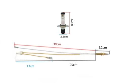 Gas Stove Thermocouple Sensor Probe/Solenoid Valve，Copper Pin (Single Wire/Double Wire)，1 Set (Dual-Control Sensor & Solenoid Valve) in Saudi Arabia