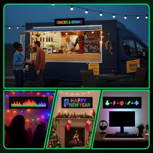 عيون الشيطان LED للزجاج الأمامي للسيارة، مصابيح RGB فائقة السطوع مع تحكم سلس في التطبيق - شاشة واضحة ومشرقة - عرض الصور والنصوص والرسوم المتحركة in Kuwait