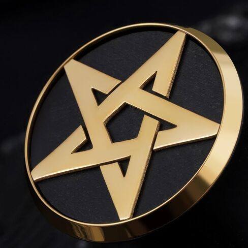 COOEAR Natural Black Wood Pentagram Metal Matched Double Flared Ear Tunnel Plugs Gauges Piercing Stretcher. in Saudi Arabia