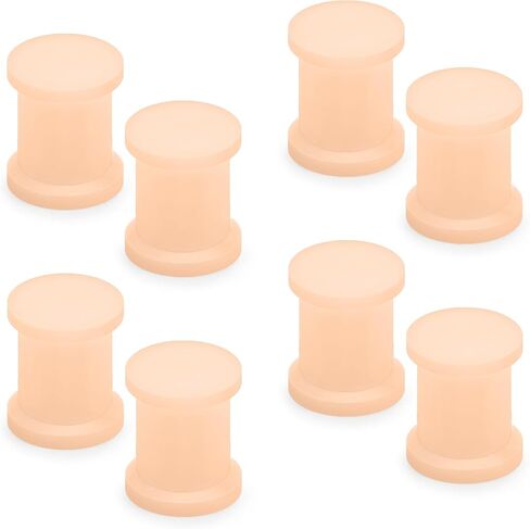 8G-25mm Solid Soft Flesh Skin Tone Slicone Gauges Tunnels Plugs for Ears Double Flare Gauge Stretching Kit Ear Expander Piercing Jewelry for Women Men in Saudi Arabia