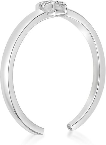 Lavari Jewelers 1/50 Carat Natural Diamond Lightning Bolt Toe Ring for Women I 925 Sterling Silver Toe Ring for Her (H-I, I2-I3, 0.03 cttw) Adjustable Open Toe Band I One Size Fits Most Toes in Saudi Arabia