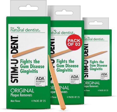 مزيل البلاك من Stim-U-Dent بنكهة النعناع، 4 عبوات من 25 قطعة (100 قطعة) in Kuwait