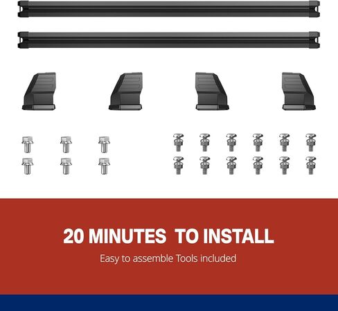 Full-Size Pickup Aluminum Crossbars, Mounted on Bestwyll B-Style Retractable Truck Bed Cover, Compatible with Bike Carriers, Shelves, and Truck Toolboxes (B-Style Exclusive Crossbars) in Saudi Arabia