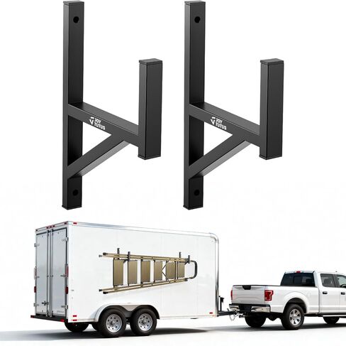 Joytutus Heavy Duty Steel Trailer Ladder Rack, 2 Racks Side Mount with Bungee Cords, 353LB Capacity for Enclosed and Open Trailer, Vans, Trucks, Garages Side Wall in Saudi Arabia