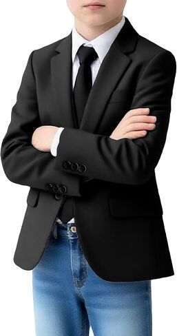 Casual Boys Blazer Jacket, Boy Formal Wedding Suit Jacket Homecoming Boy Coat with Tie in Saudi Arabia