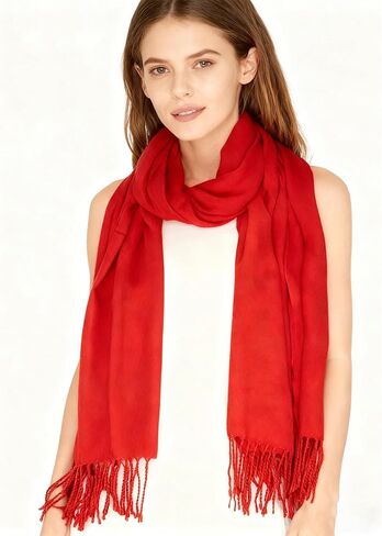 Winter Scarf for Women Warm Solid Color Soft Scarves Pashmina Shawl Wraps in Kuwait